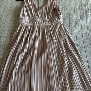 June & Hudson Striped Midi Dress in Cream and White